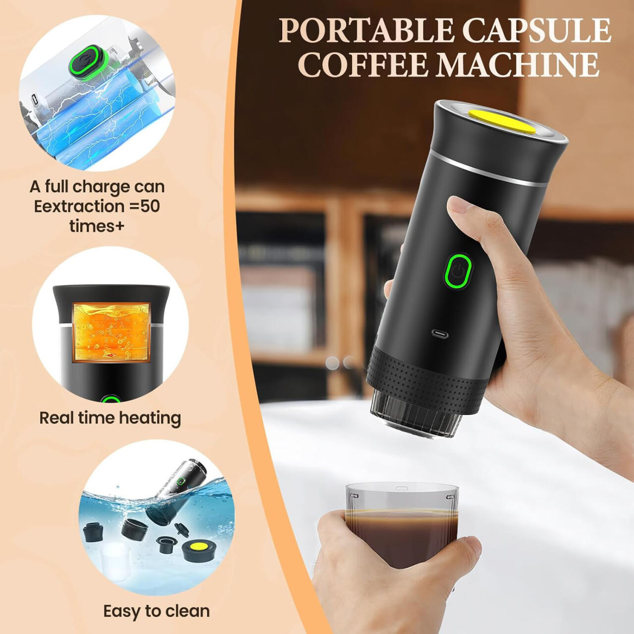 ☕ Máquina de Café Portátil 3 en 1 – Espresso en cualquier lugar