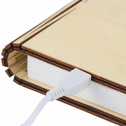 📖🌟 Lámpara Libro LED de Madera – Luz y Decoración Única