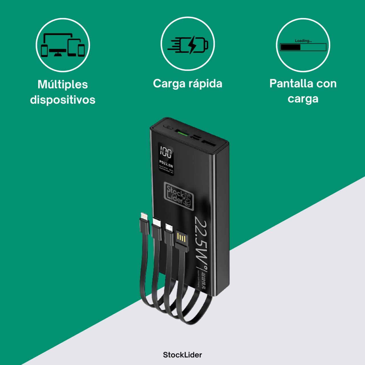 Batería externa carga rápida