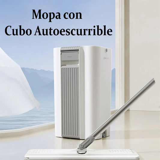 ✨ Mopa Plana con Cubo Autoescurrible 360° – Limpieza Fácil y Rápida